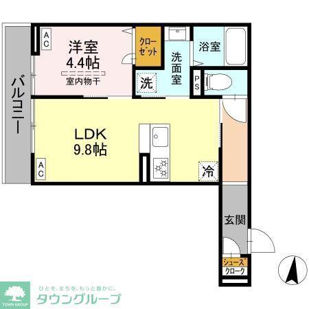 エリオント大和中央(1LDK/3階)の間取り写真