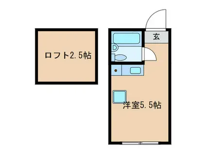 キングスガーデン神楽坂(ワンルーム/1階)の間取り写真