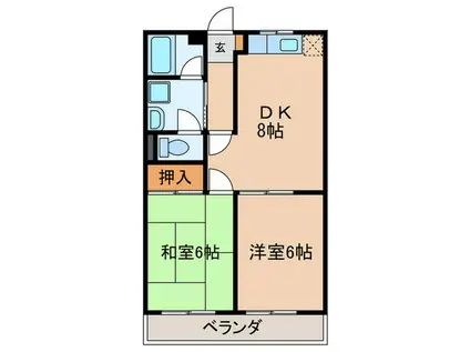 STAGE HAPPY LIFE(2DK/2階)の間取り写真