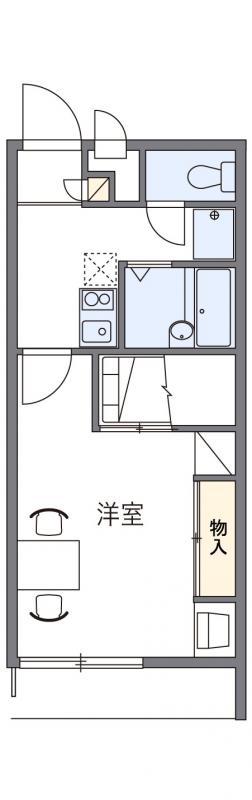 レオパレスHABITACION HAYASHI(1K/1階)の間取り写真