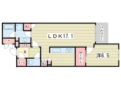 グランドメゾン京都御池通(1LDK/4階)の間取り写真