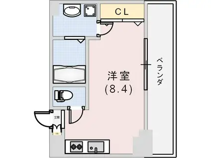 中天マンション(ワンルーム/4階)の間取り写真