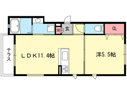 シャーメゾン紅(1LDK/1階)の間取り写真