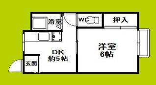 光洋マンション(1DK/2階)の間取り写真