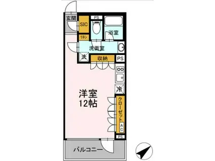 ライフパティオ菊名(ワンルーム/3階)の間取り写真