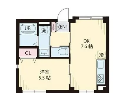 M・A PARK KIBA(1DK/2階)の間取り写真