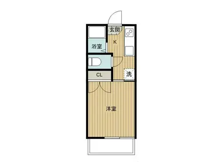 ヴィラージュ西船(1K/1階)の間取り写真