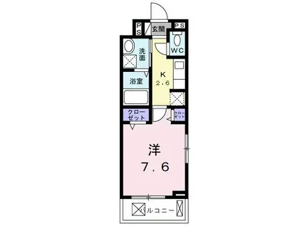 ヒカルサ 小牧田県イースト(1K/3階)の間取り写真