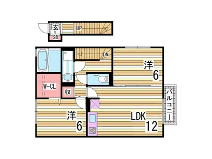 グレースメゾンB棟(2LDK/2階)の間取り写真