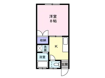 エクセレント開(1K/2階)の間取り写真