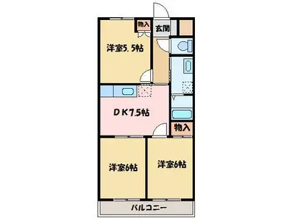 第7水野マンション(3DK/4階)の間取り写真
