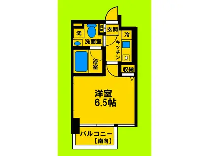 アスール江坂サード(1K/3階)の間取り写真