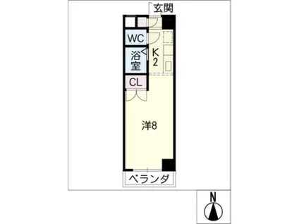 クレール大森(1K/4階)の間取り写真