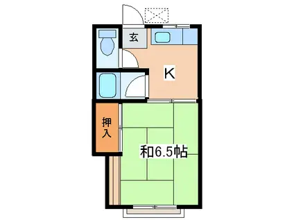 末広荘(1K/2階)の間取り写真