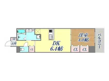 神戸元町NOAH(1DK/9階)の間取り写真