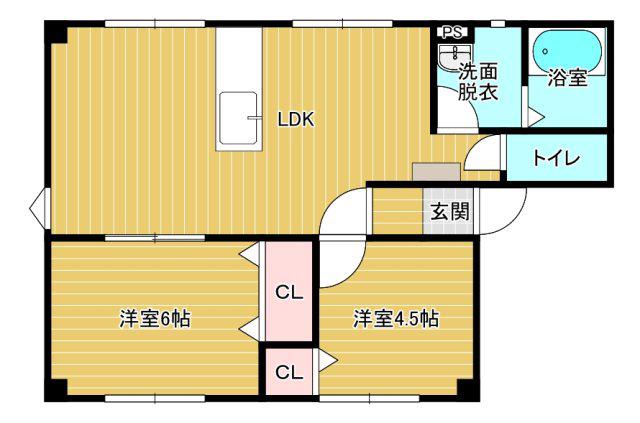 プラドールC(2LDK/1階)の間取り写真