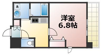 レジュールアッシュ玉造(1K/4階)の間取り写真