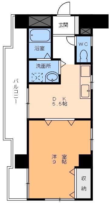 グランドステイタス道後(1DK/7階)の間取り写真
