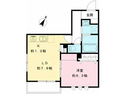 GRACE AOKI(1LDK/2階)の間取り写真