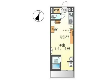 A L′AISE(ワンルーム/1階)の間取り写真