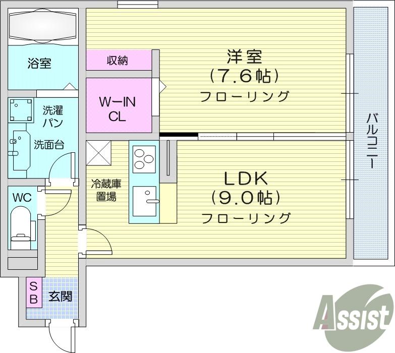 グランクラーク(1LDK/3階)の間取り写真