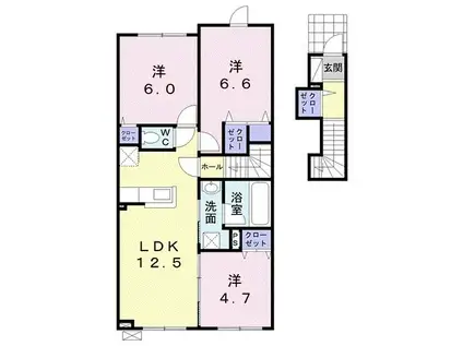 ホワイトシャングリラ(3LDK/2階)の間取り写真