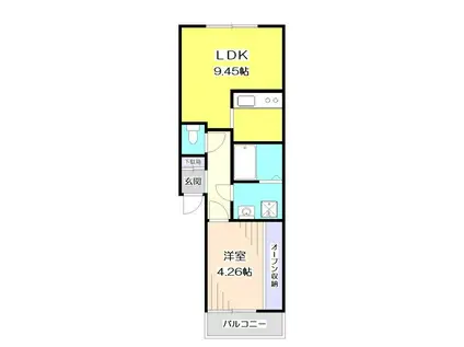 FUJISTA所沢X(1LDK/3階)の間取り写真