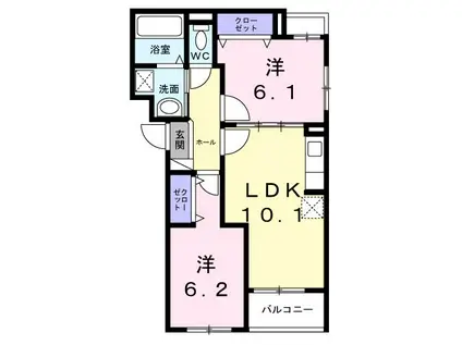 安満西の町 (2LDK/3階)の間取り写真