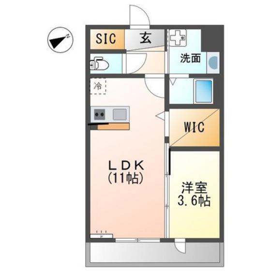 ヴィラ フィオーレ(1LDK/1階)の間取り写真