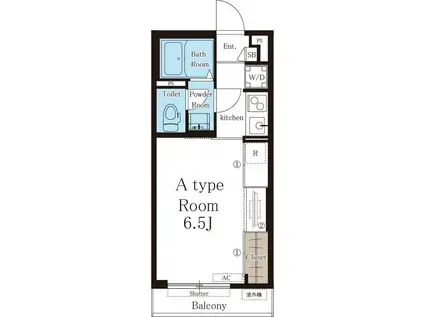 リブリ・ラヴィータ(1K/2階)の間取り写真