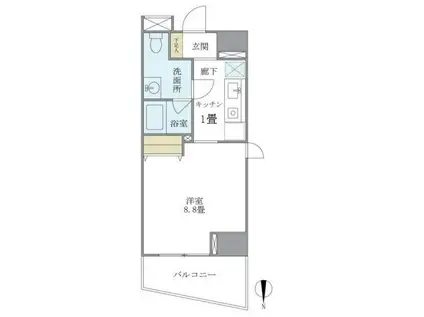 マイプレジール広尾(1K/11階)の間取り写真