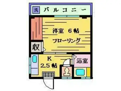 和幸マンション(1K/4階)の間取り写真