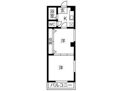 レジデンスカープ 太田(2K/3階)の間取り写真