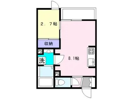 パワーズ・レジデンス三鷹(1LDK/1階)の間取り写真