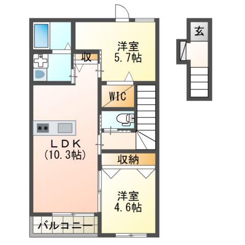 メゾン グランデ(2LDK/2階)の間取り写真