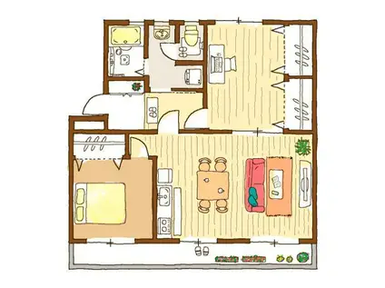 TAKE-UP VI(2LDK/1階)の間取り写真
