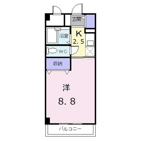 セゾン升本(1K/3階)の間取り写真