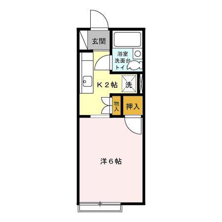 エステート葛城(1K/2階)の間取り写真