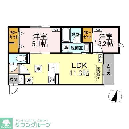 D-PRECIOUS高野台(2LDK/1階)の間取り写真