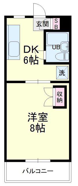 ベストライフ八洲(1DK/2階)の間取り写真
