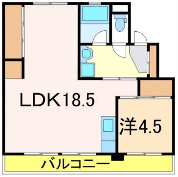 スカイクレスト与板I(1LDK/5階)の間取り写真