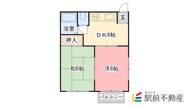 ハイツNK A(2DK/1階)の間取り写真