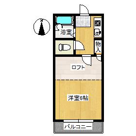 サンハウス(1K/2階)の間取り写真
