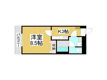 ロンサール竹淵(1K/5階)の間取り写真