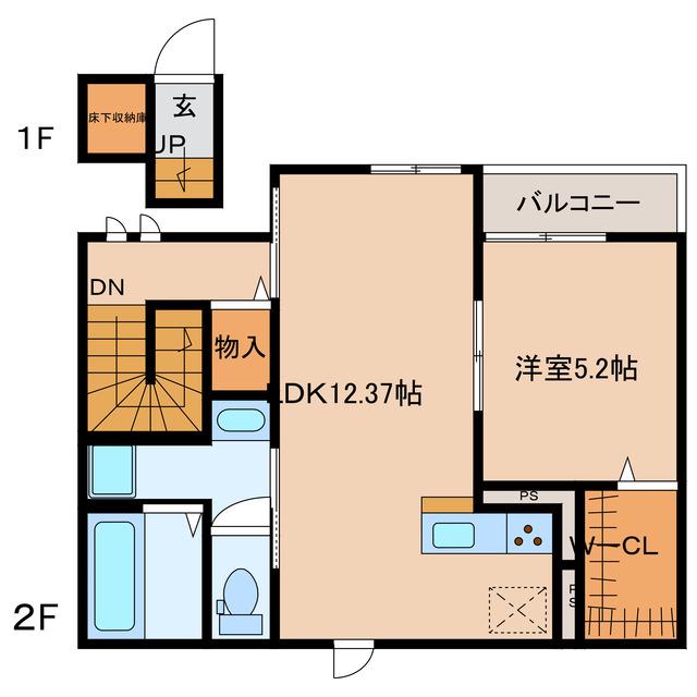 CLARITT (1LDK/2階)の間取り写真