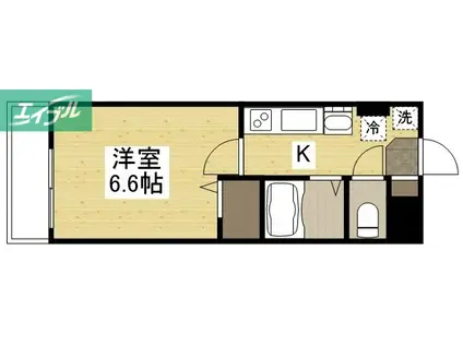 ウェーブレジデンス原尾島III(1K/2階)の間取り写真