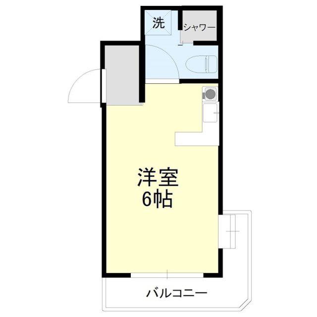 カレッジタウンウィング(ワンルーム/2階)の間取り写真
