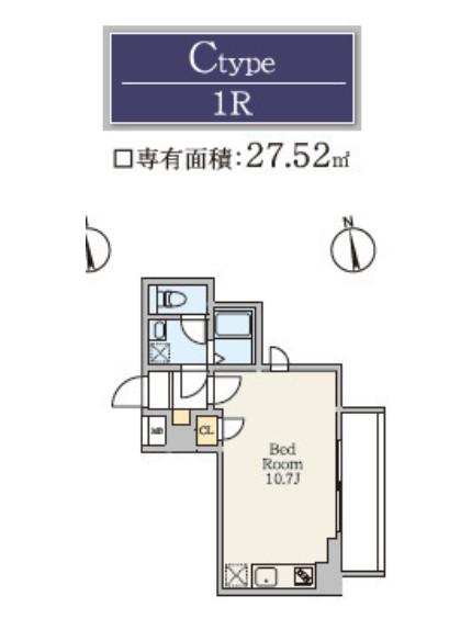 S-RESIDENCE駒場東大前(ワンルーム/3階)の間取り写真