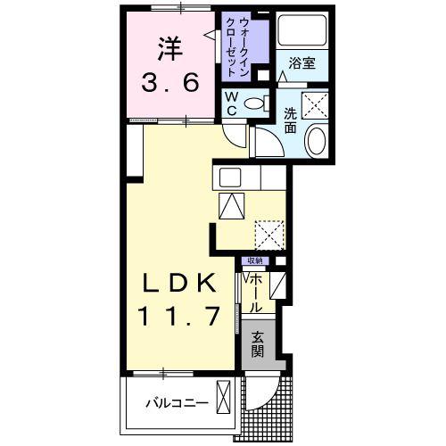 BEST HOUSE III C(1LDK/1階)の間取り写真