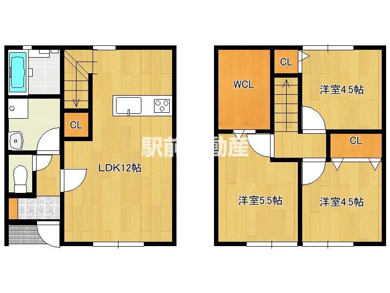 MAISON BLANCHE II(3LDK/1階)の間取り写真